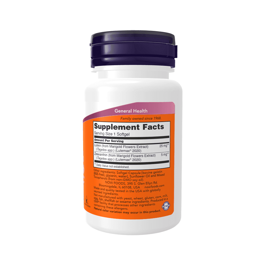 Lutein e Zeaxanthina 60 Cápsulas Now