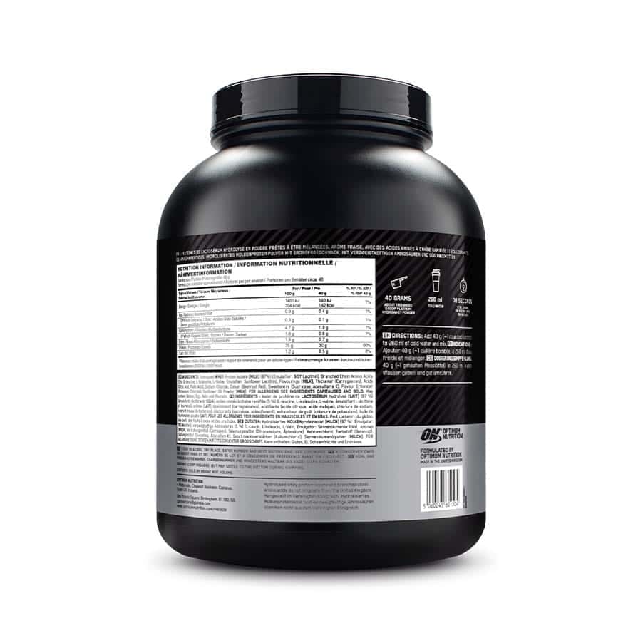 Platinum Hydro Whey Morango 1.6kg Optimum Nutrition