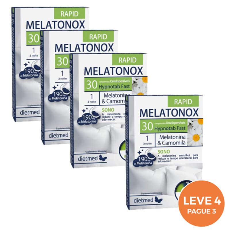 Melatonox Rapid Pack 4 x 30 comprimidos suplemento com melatonina para sono e relaxamento