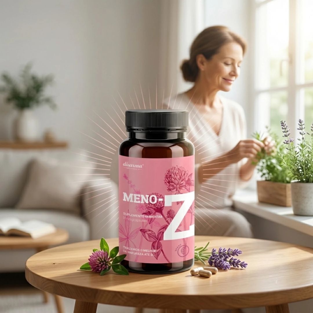 Meno-Z Dharma Botanicals 60 vegicápsulas, suplemento alimentar para o bem-estar feminino durante a menopausa.