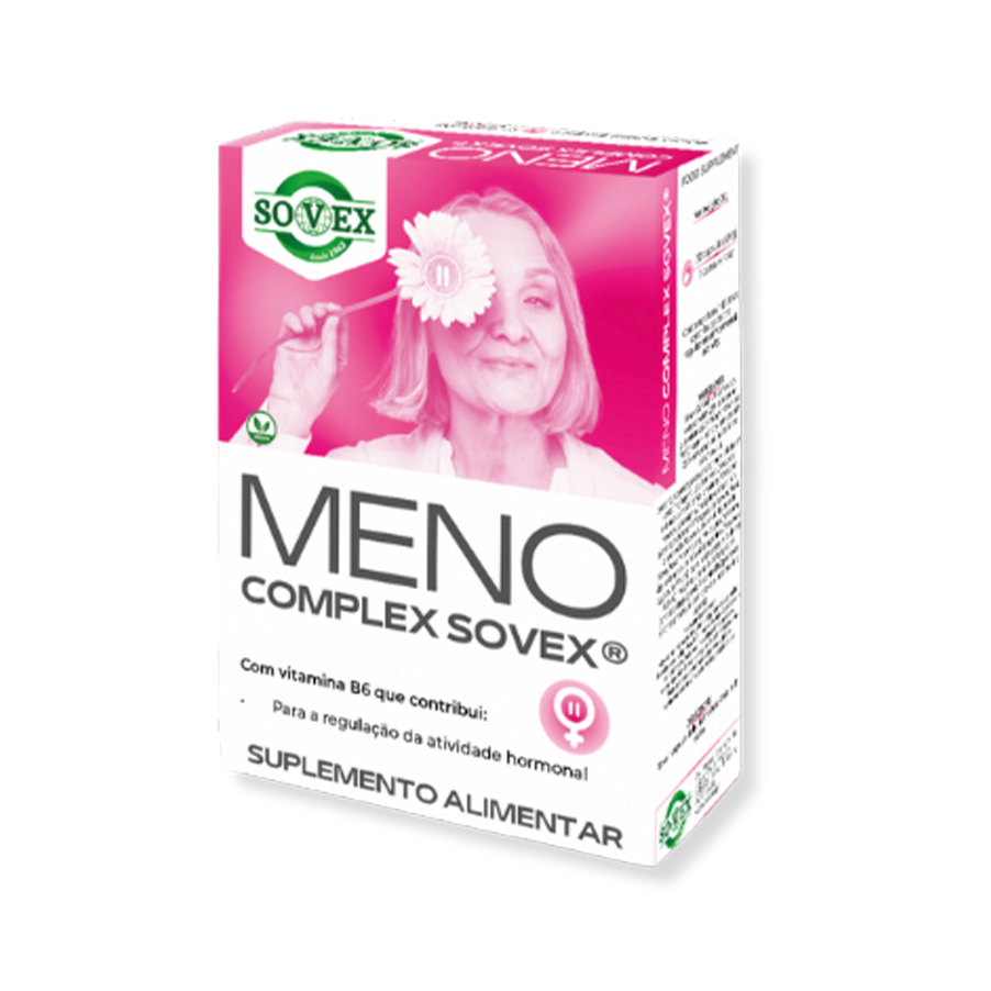 O Meno Complex Sovex® é constituído por diferentes ingredientes que funcionam em sinergia com o objetivo de abordar a saúde da mulher como um todo.
