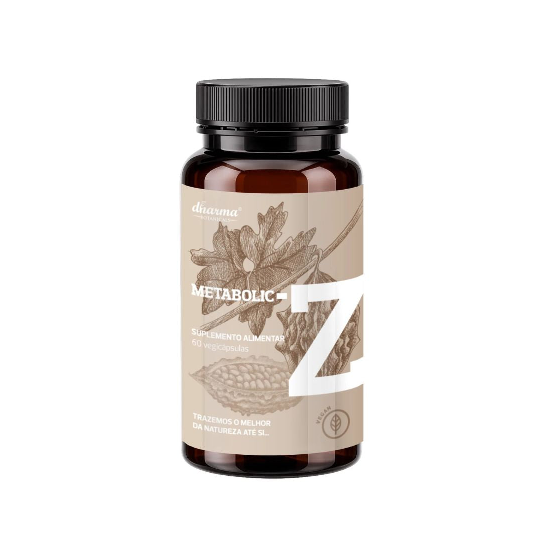 Metabolic-Z 60 Cápsulas Dharma Botanicals, suplemento alimentar com melão-amargo, gymnema, feno-grego e crómio para apoio ao metabolismo