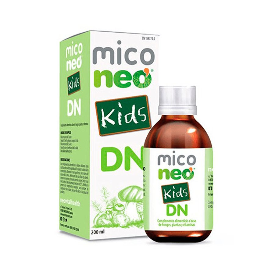 Mico Neo DN Kids de NeoVital Health, en botella de 200 ml, es un suplemento natural para reforzar el sistema inmunitario en los niños.