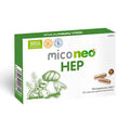 El frasco de Mico Neo HEP de NeoVital Health contiene 60 cápsulas; es un suplemento con hongos medicinales para el apoyo del hígado.