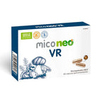 El frasco de Mico Neo VR de NeoVital Health contiene 60 cápsulas; es un suplemento con hongos medicinales para la vitalidad y el rendimiento físico.