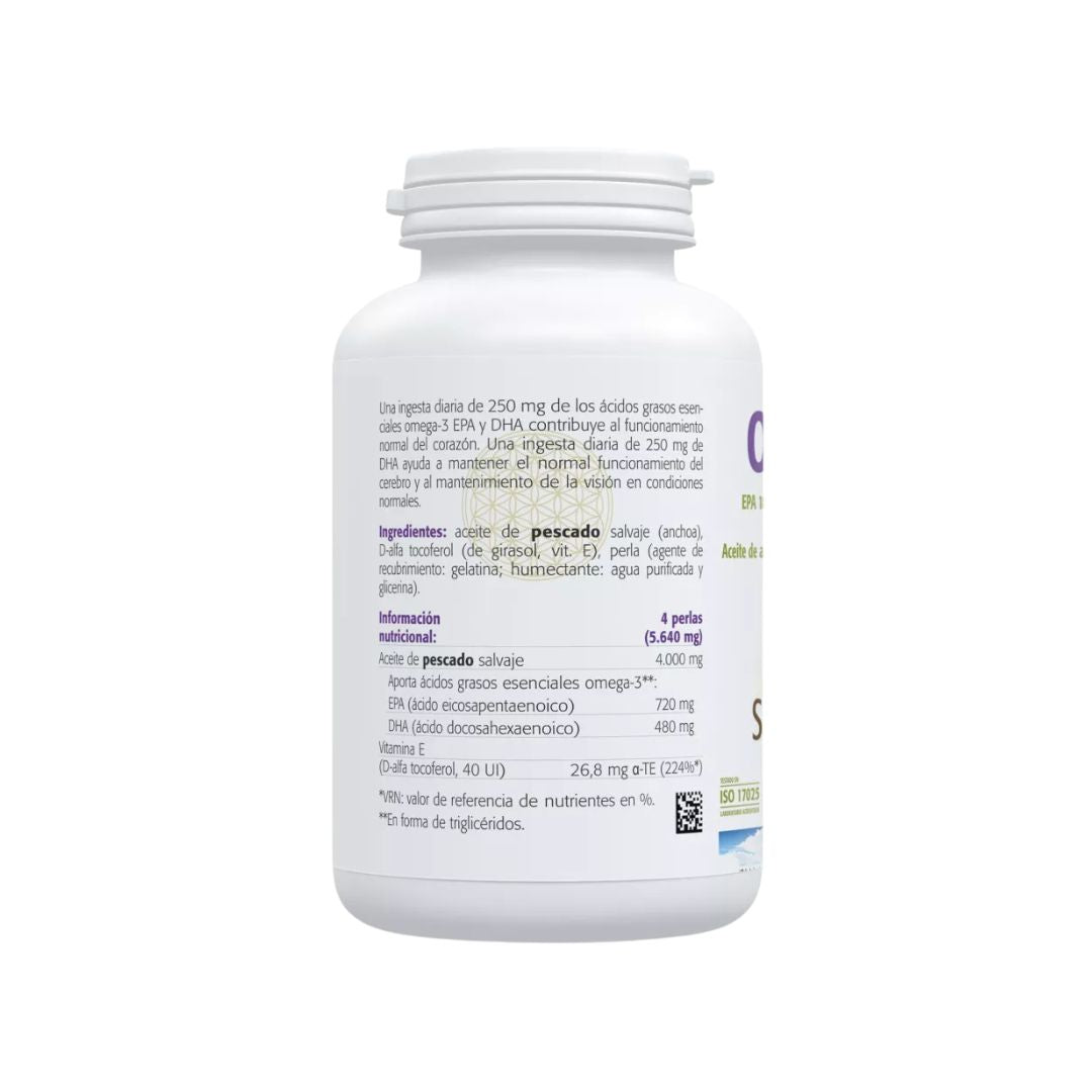 Omega 3 120 Cápsulas Sura Vitasan, suplemento alimentar com óleo de peixe purificado e ácidos gordos essenciais EPA e DHA