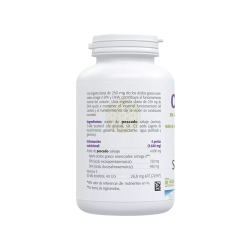 Omega 3 120 Cápsulas Sura Vitasan, suplemento alimentar com óleo de peixe purificado e ácidos gordos essenciais EPA e DHA