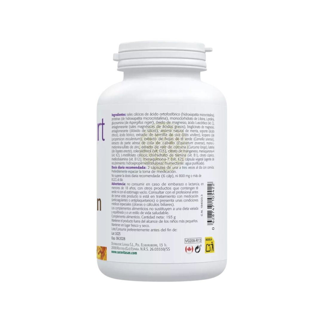 Osto-Fort 90 Cápsulas Sura Vitasan, suplemento alimentar com cálcio, fósforo, vitaminas e minerais para apoio à manutenção de ossos normais