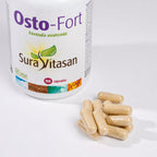Osto-Fort 90 Cápsulas Sura Vitasan, suplemento alimentar com cálcio, fósforo, vitaminas e minerais para apoio à manutenção de ossos normais