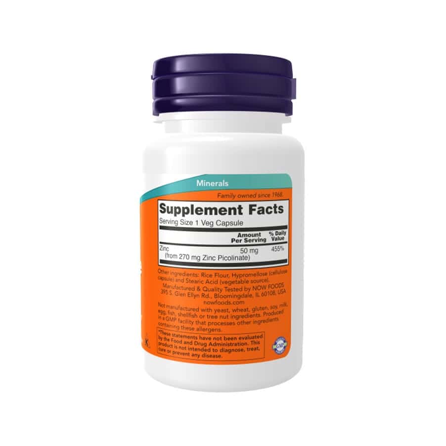 Picolinato de Zinco 50mg 60 cápsulas Now Foods