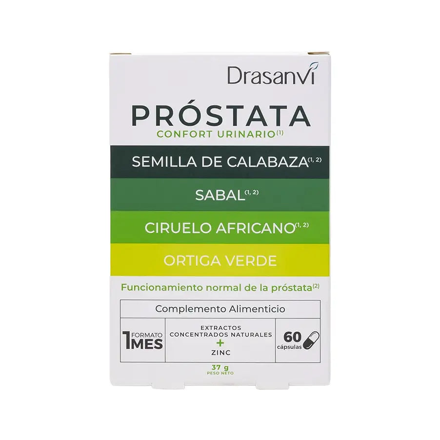 O Próstata 60 Cápsulas da Drasanvi é um suplemento alimentar desenvolvido para complementar a alimentação masculina