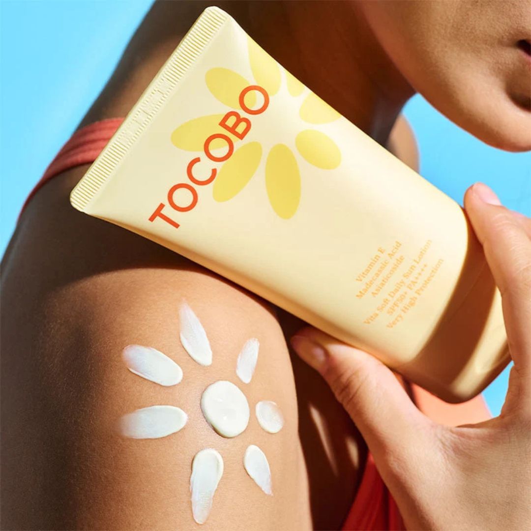 Protetor Solar Vita Soft Daily Sun Lotion SPF50+ PA++++ 150ml Tocobo, loção solar facial e corporal de uso diário.