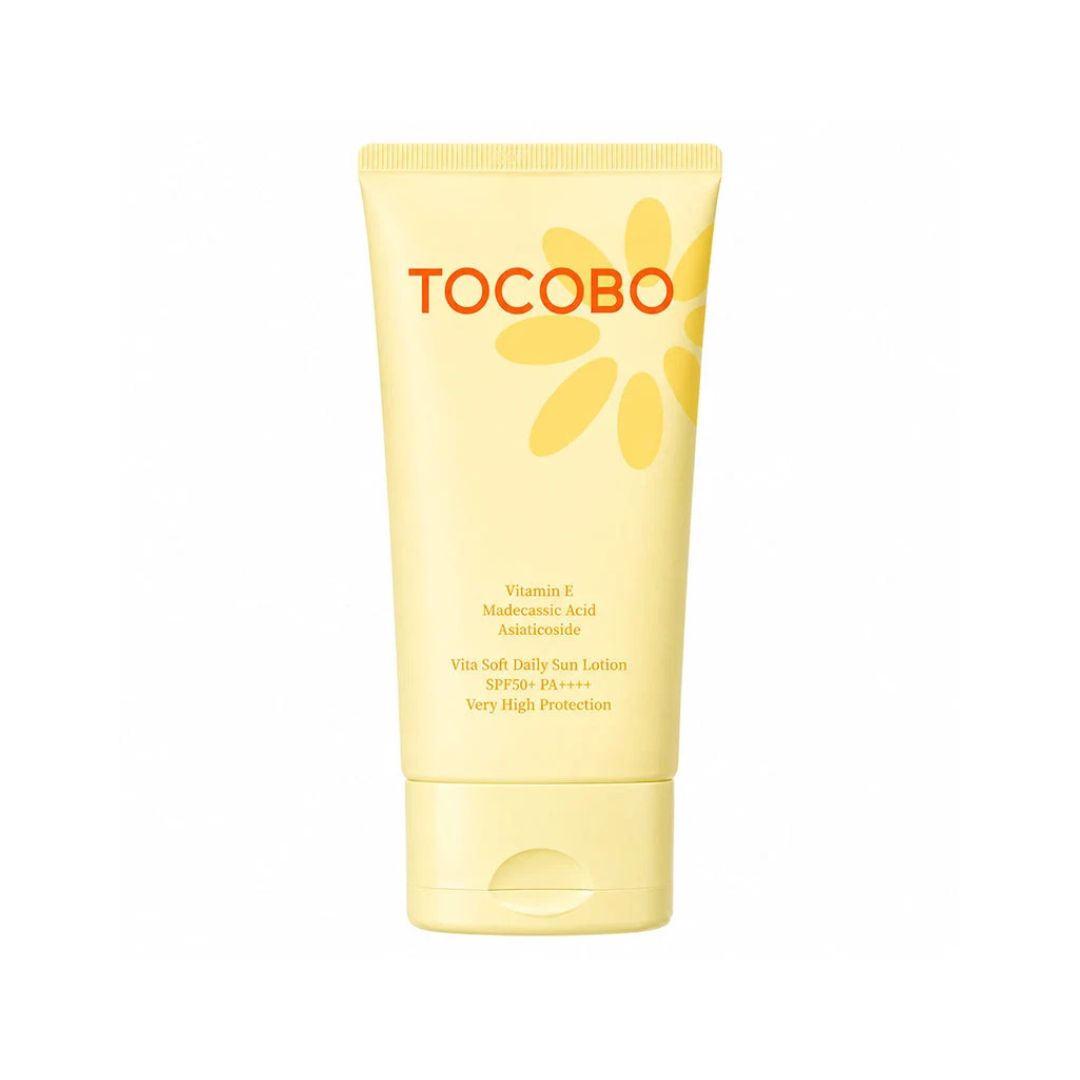 Protetor Solar Vita Soft Daily Sun Lotion SPF50+ PA++++ 150ml Tocobo, loção solar facial e corporal de uso diário.