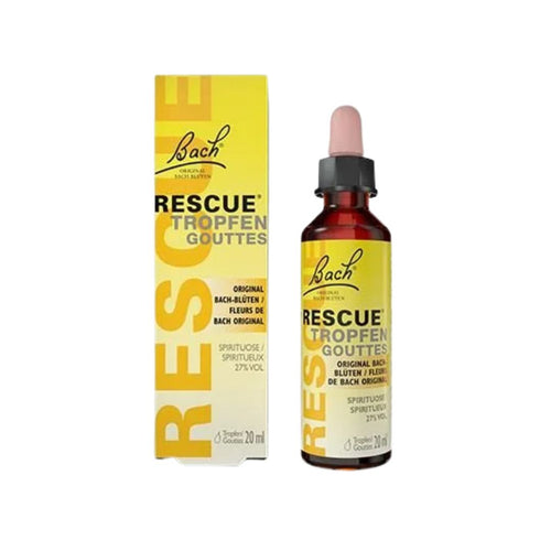 Rescue Remedy Gotas 20 ml Floral de Bach em frasco conta-gotas com combinação de cinco essências florais.