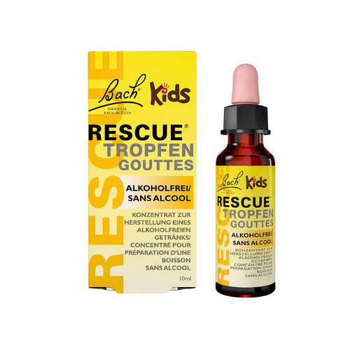Rescue Remedy Kids 10 ml Floral de Bach em frasco conta-gotas, fórmula sem álcool para crianças.