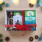 Infusión ayurvédica de menta y tulsi de Organic India en envase navideño, con una mezcla orgánica de tulsi y menta.