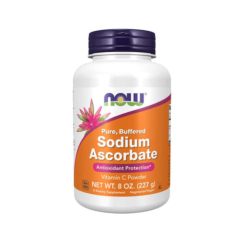 Vitamina C Ascorbato de Sódio 227 gr Now Foods, suplemento alimentar em pó com vitamina C tamponada