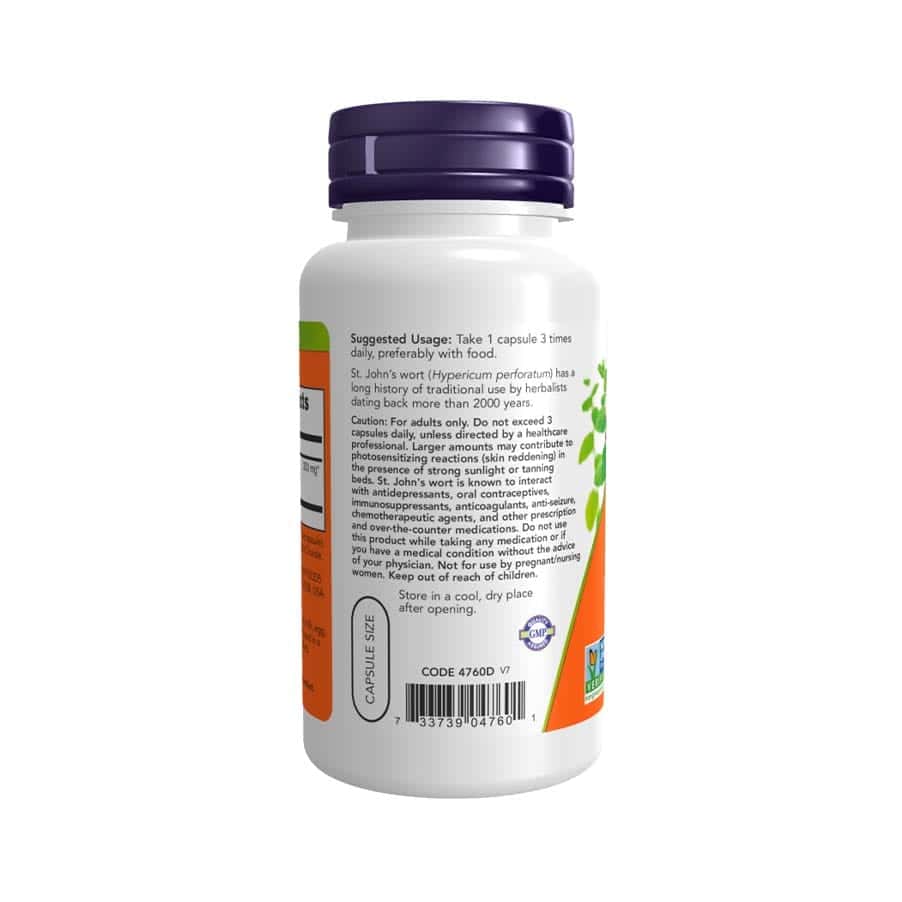 St. Johns Wort 300mg 100 Cápsulas Now Foods