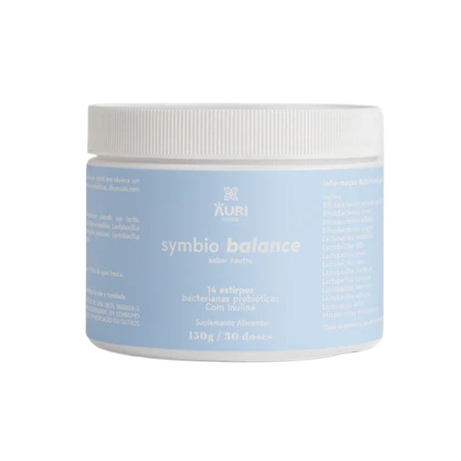 Symbio Balance é um suplemento alimentar em pó descrito pela marca como um simbiótico liofilizado, ou seja, uma combinação de prebiótico e probióticos.