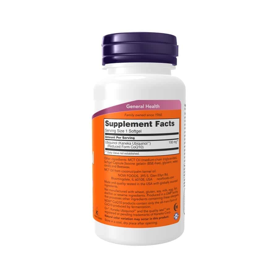 Ubiquinol 100mg 120 Cápsulas Now Foods
