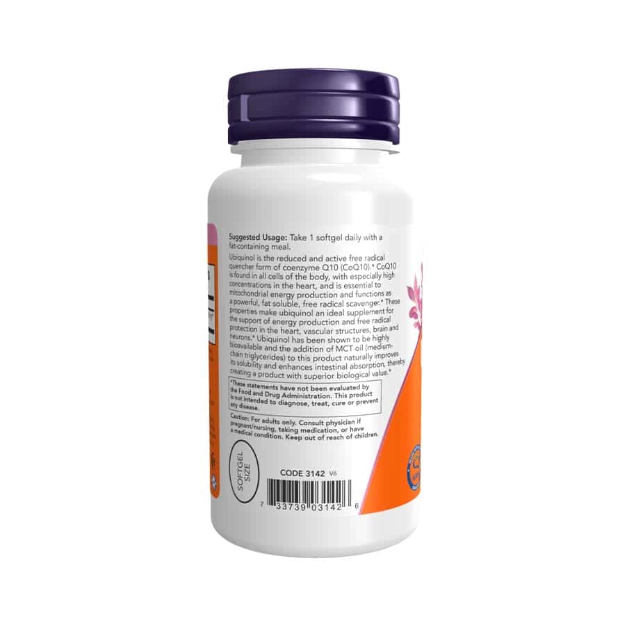 Ubiquinol 100mg 120 Cápsulas Now Foods