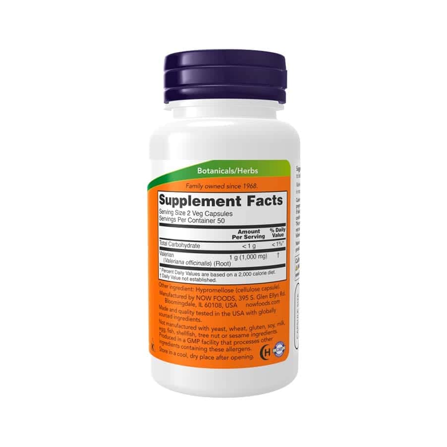 Raíz de Valeriana 500mg 100 Cápsulas Now Foods