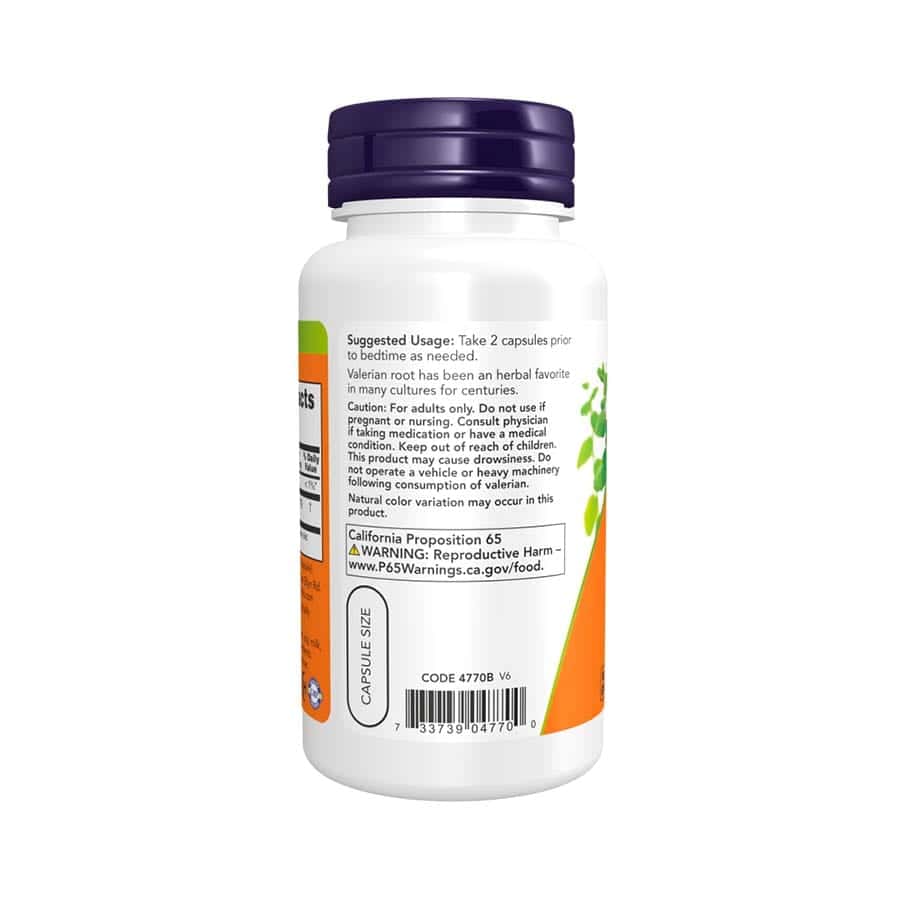Raíz de Valeriana 500mg 100 Cápsulas Now Foods