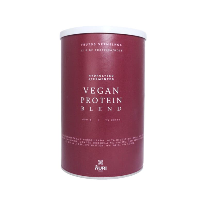 Vegan Protein Blend Frutos Vermelhos 450gr Auri Foods em embalagem original