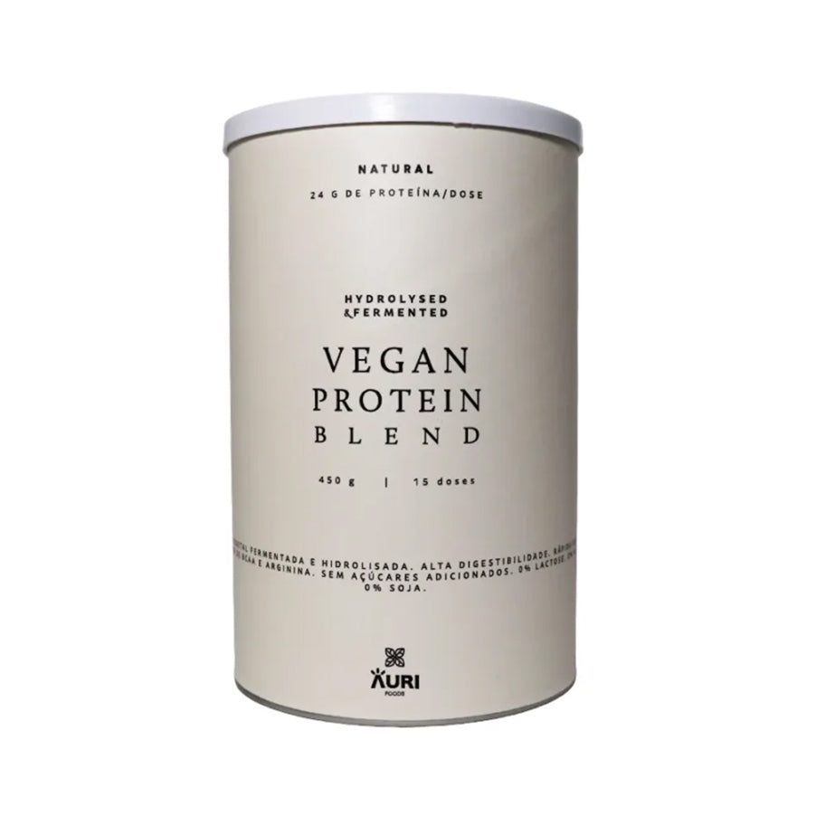 Vegan Protein Blend Natural é um suplemento alimentar em pó com proteína de ervilha fermentada e proteína de ervilha hidrolisada.