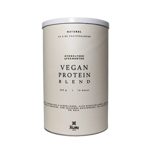 Vegan Protein Blend Natural é um suplemento alimentar em pó com proteína de ervilha fermentada e proteína de ervilha hidrolisada.