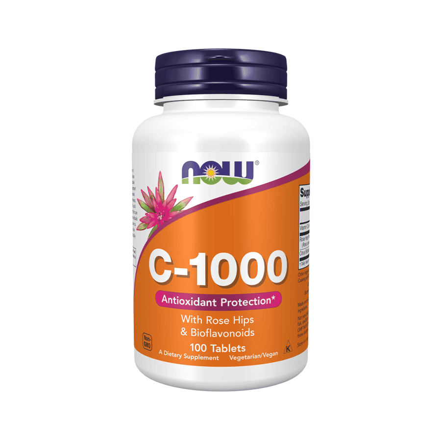 Vitamina C 1000 C/ Rosa Mosqueta e Bioflavonoides 100 Comprimidos Now Foods