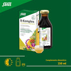 O Vitamina B Komplex 250ml da Salus é um suplemento alimentar líquido com vitaminas do complexo B, formulado para complementar a ingestão diária de micronutrientes importantes.