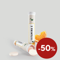 Vitamina C efervescente 1000 mg, 20 comprimidos, sabor pescado verde.