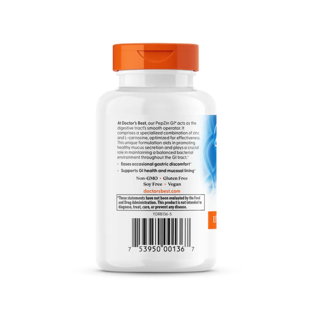 Zinc-L-Carnosine Complex 120 cápsulas Doctor’s Best suplemento alimentar com zinco e L-carnosina.