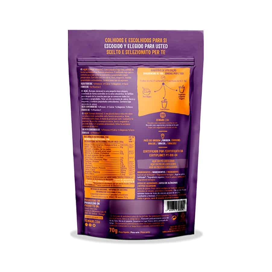 Açaí Liofilizado em Pó 70gr Iswari