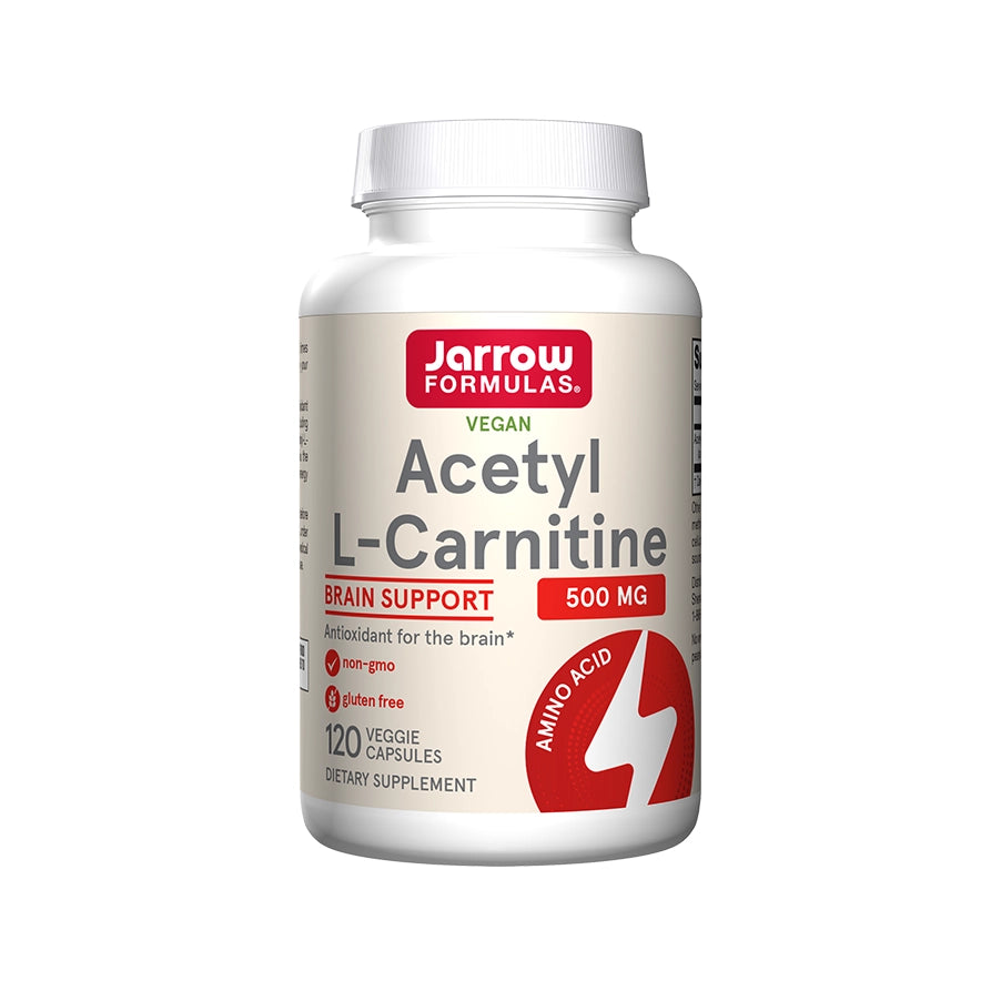 Acetyl L-Carnitine 500mg 120 Cápsulas Jarrow Formulas suplemento alimentar em cápsulas com acetil L-carnitina