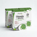 Chlorella e Spirulina Physalis pack com 3 embalagens de 200 comprimidos suplemento alimentar biológico

