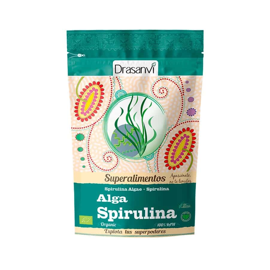 Embalagem de Alga Spirulina Bio 150gr Drasanvi – Superalimento orgânico 100% natural, rico em proteínas, vitaminas e minerais