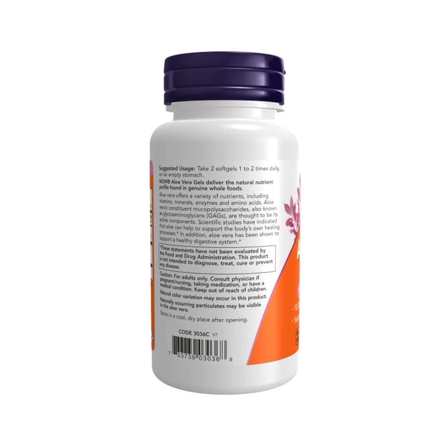 Aloe Vera Gels 10000mg 100 Cápsulas Now Foods