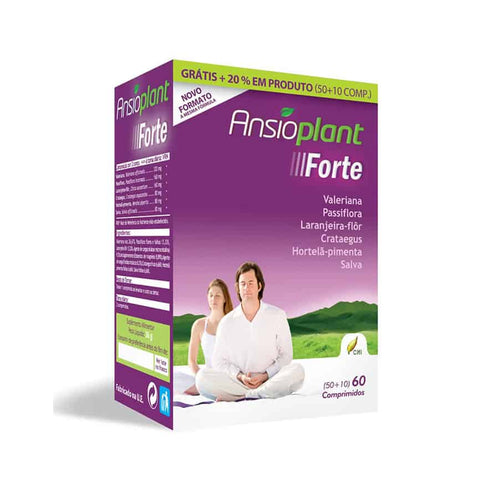 Comprimidos Ansioplant Forte CHI, complemento alimenticio con extractos de plantas para la relajación y el bienestar.