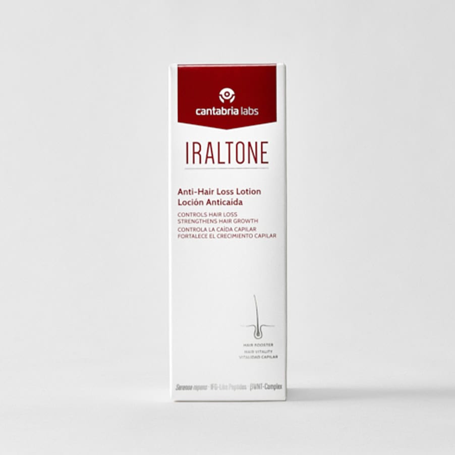 Loção capilar Iraltone Antiqueda da Cantabria Labs para fortalecer o cabelo e ajudar a reduzir a queda