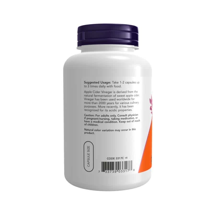Apple Cider Vinegar 450mg 180 cápsulas Now Foods