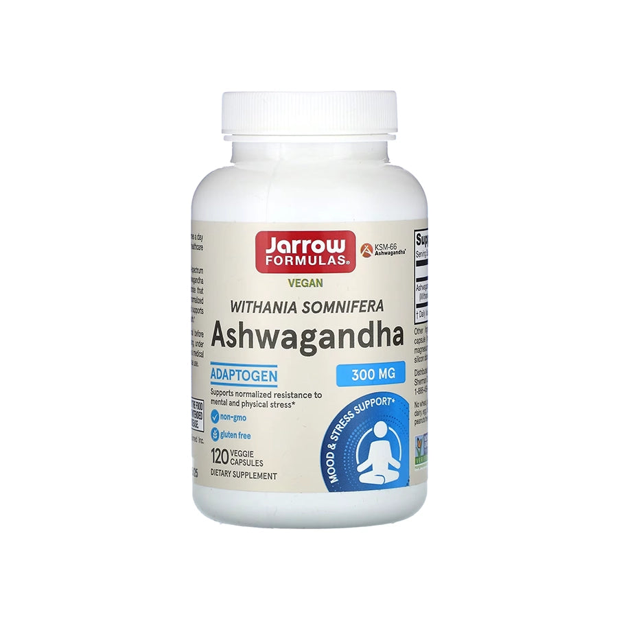 Ashwagandha 300mg 120 Cápsulas Jarrow Formulas suplemento alimentar em cápsulas com ashwagandha