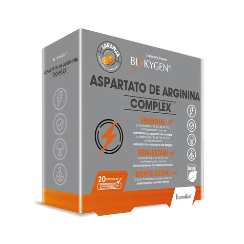 El complejo de aspartato de arginina es un complemento alimenticio en forma de ampolla, desarrollado para combatir el cansancio y la fatiga, a la vez que promueve la energía y el bienestar.