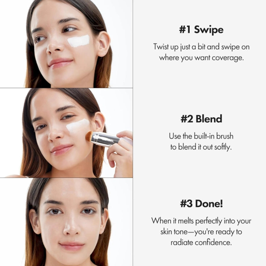 Base em Stick Blanc Cover Cream Medium 13 g da Elroel, base cremosa em stick de tom médio para uniformizar a tez e facilitar a aplicação da maquilhagem.