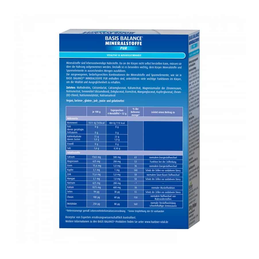 Basis Balance Mineralstoffe 60 cápsulas Hubner