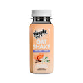 Envase para el batido de avena Simple Go de Simple Foods, de 50 g, un batido de avena con sabor a vainilla y caramelo para una comida práctica y nutritiva.