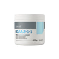 BCAA 2-1-1 Laranja 200gr OstroVit, suplemento em pó com L-leucina, L-isoleucina e L-valina para apoio à recuperação muscular.