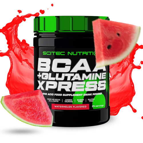 BCAA + Glutamine Xpress Melancia 300gr Scitec Nutrition é um suplemento alimentar em pó