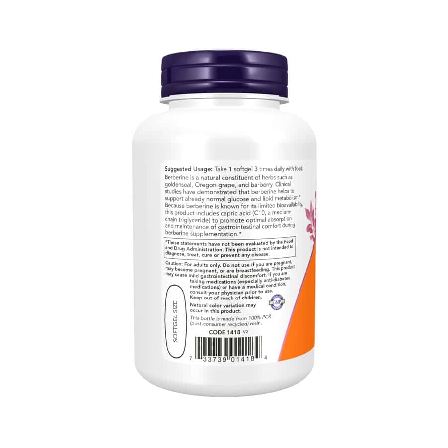 Berberine Glucose Support 90 cápsulas Now Foods